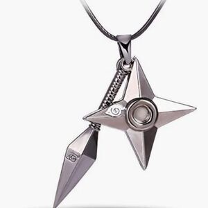 Anime Naruto Kunai Shuriken Ninja Star Necklace Pendant